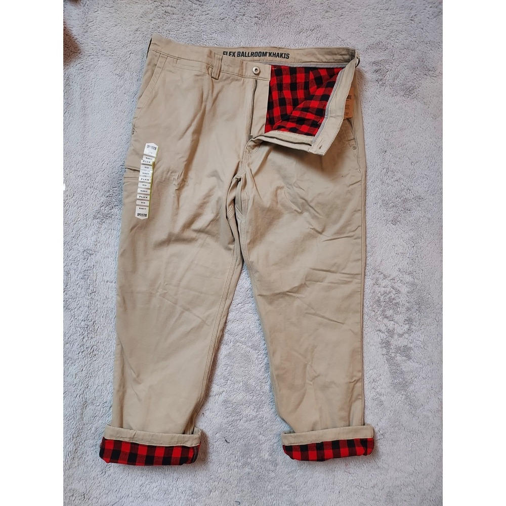 NEW Duluth Pants Mens 38x30 DuluthFlex Ballroom Khakis Flannel Lined Canvas NWT